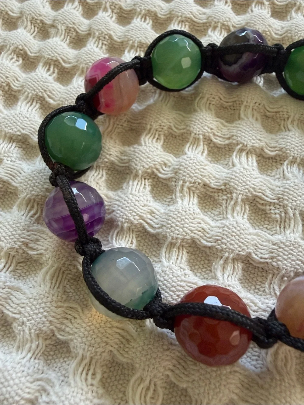 Multicolor Mixed Of NaturalStones Beaded Adjustable Bracelet - Women's Accessory